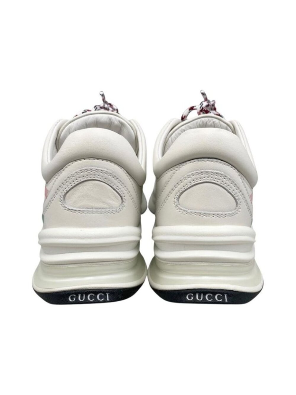 Gucci Sneakers Gglogo 34.5 Leather White Pink Green - Picture 4 of 15